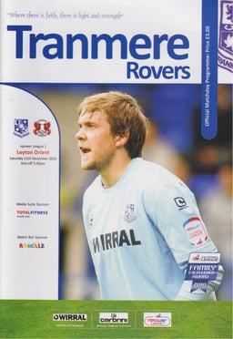 Tranmere Rovers v Leyton Orient Match Programme 2010-12-11